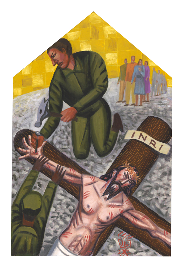 jesus is nailed to the cross